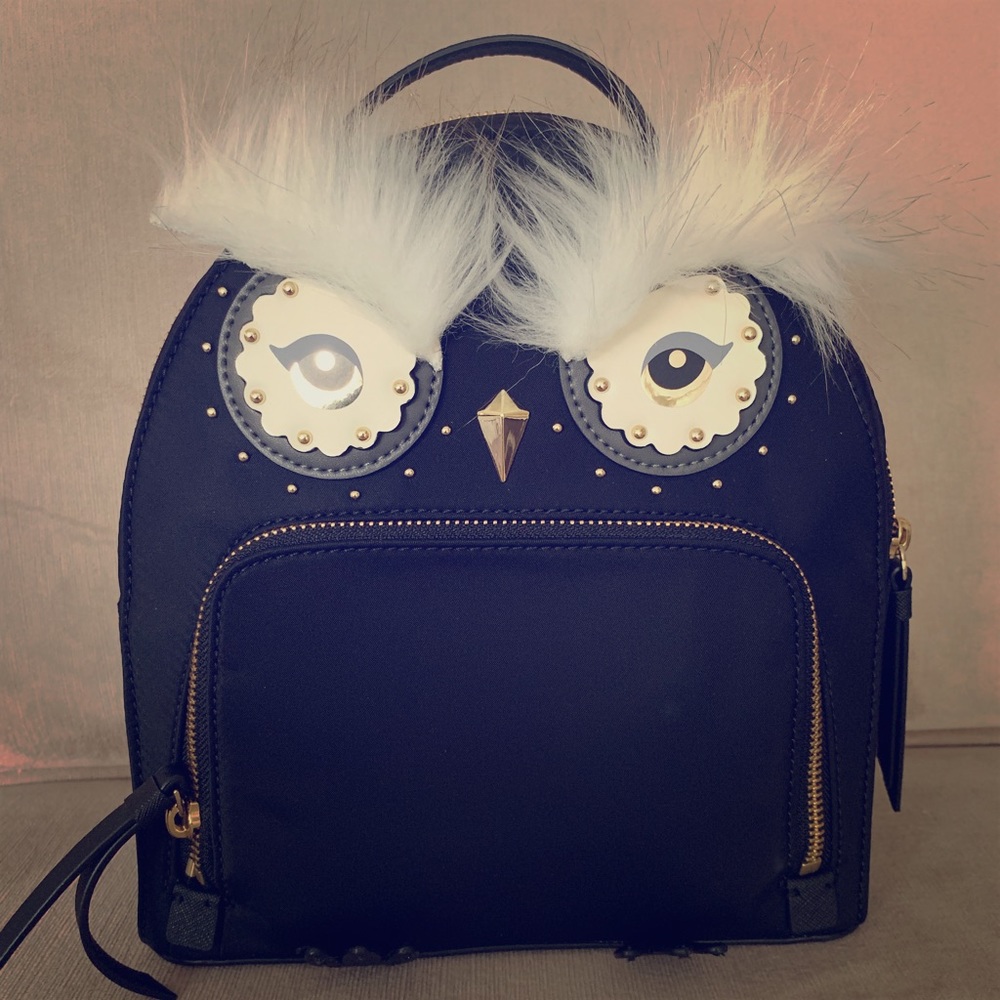 NWT! Kate Spade Owl Tomi Mini Backpack Black